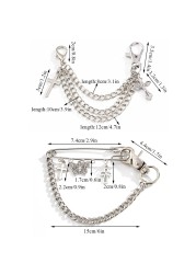 INS Fashion Charm Cross Tassel Necklace Boot Chain Jewelry for Women Unisex Trendy Hip Hop Anklet Chain Jewelry Party Gift