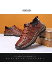 Men's shoes spring autumn and winter new hiking shoes casual sneakers leather shoes men's cotton shoes single shoes39-44