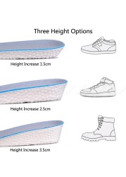 Memory Foam Height Increasing Insoles for Men Women's Shoes Sneakers Heel Insert Comfort Deodorant Shoe Sole Lift Mold