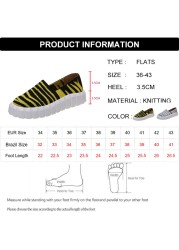 Rimocy Chunky Platform Knitting Flats Women Striped Slip-on Thick Sole Casual Shoes Woman Plus Size Spring Rome Walking Shoes