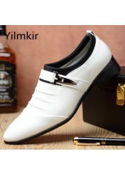 Casual pointed toe formal wear men oxford shoes fashion real business men wear shoes popular banquet all-match flat shoes