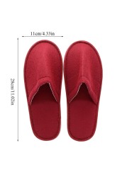 1 Pair Simple Unisex Solid Color Slippers Hotel Travel Spa Portable Men Slippers Disposable Guest Home Indoor Cloth Men Slippers