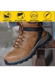 Anti-smashing safety shoes men wear high-top shoes slip waterproof oil safety work protective shoes mens winter boots for work