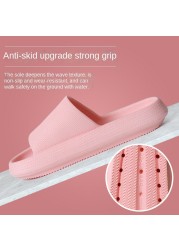 Indoor thick platform slippers women's home non-slip height increasing shoes bathroom shower waterproof non-slip slippers