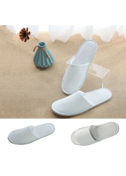 Disposable Slippers, 1 Pair Closed Toe Disposable Slippers Size Fit Men Women Hotel Spa Guest Used, (White) 28cm