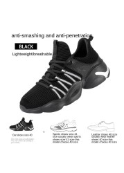 Breathable anti-smashing safety shoes men's anti-puncture sportswear resistant non-slip safety protective work shoes