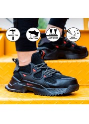 Safety shoes men's breathable anti-smashing anti-puncture safety shoes work shoes new all seasons indestructible shoes