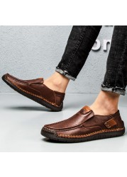 Handmade casual men's shoes men's shoes comfortable style lace-up men's loafers shoes men loafers large size 48