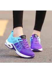 Fashion Women Lightweight Sneakers Outdoor Sports Breathable Mesh Comfort Running Shoes Air Cushion Lace Up