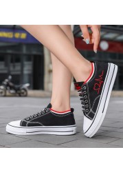 TUINANLE Vulcanized Shoes Sneakers For Women Lace-up Casual Canvas Shoes Size 35-44 Breathable High-top Men Shoes Tenis Feminino