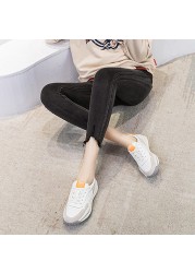 RIZABINA-Women's Genuine Leather Sneakers Round Toe Cross Straps Mixed Color Casual Fashion Spring Sneakers Size 35-43