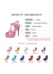 Cool Sept Genuine Leather High Heel Sandals Women Heels 10cm and 14cm Sexy Shoes Fashion Woman Shoe R4425 Hot Sale 33-40