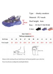 Lucyever Fashion Crystal Chunky Sneakers Women 2022 Breathable Mesh Platform Vulcanized Shoes Woman Thick Bottom Sports Shoes