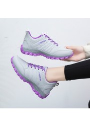 Women leather sneakers all-match outdoor travel shoes comfortable and light running shoes