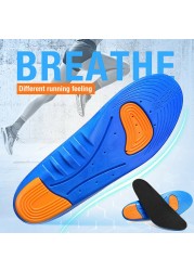 Man Woman Breathable Shock Absorption Orthotic Arch Support Insoles Shoe Pad Foot Care Blue Running Sports Cushion Non-slip Soft