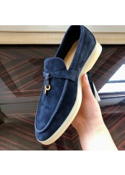 High quality loafers soft-soled men's casual shoes couple women's shoes outdoor leather spring autumn summer walking shoes