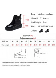 Rimocy Fashion Black Platform Women's Boots Autumn Winter 2021 PU Leather Chunky Ankle Boots Woman Waterproof Motorcycle Boots