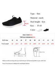 Lucifer Breathable Mesh Lace Up Sneakers Women 2022 Summer Soft Sole Knit Flat Shoes Woman Non-slip Casual Shoes Plus Size 43