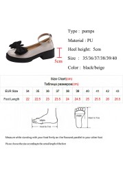 Lucyever Black Bowknot Med Heels Mary Jane Shoes Women 2022 Ankle Strap Platform Pu Leather Shoes Woman Vintage Thick Heel Pumps