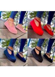 2022 ladies flat shoes summer mid heel platform sandals vulcanized shoes spring and autumn lightweight comfortable casual shoes