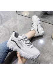 Rimocy Thick Bottom Women Sneakers Fashion 2021 Autumn Chunky Platform Casual Shoes Woman Comfortable Non-slip Vulcanize Shoes