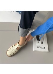 JOVONO 2022 New Arrivals Women Genuine Leather Sandals Buckle Summer Ins Shoes For Woman Fashion Daily Women's Shoes Size 34-39