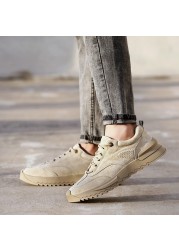 Men's Casual Leather Shoes Comfortable and Fashionable Sneakers Spring 2021