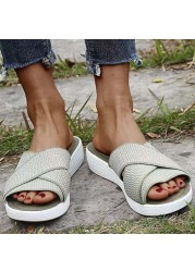 Slippers Women Shoes 2021 Summer Flats Platform Sandals Soft Ladies Casual Beach Shoes Woman Flip Flops Female Slides 43