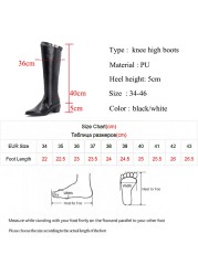 Lucifer 2021 Buckle Pointed Toe Knee High Boots Women Autumn Winter Thick Heels Long Boots Woman Waterproof PU Leather Botas