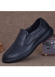 ZYYZYM Men's Lafers Split Leather Spring Summer Slip-On Style Simplicity Handwork Business Casual Leather Shoes