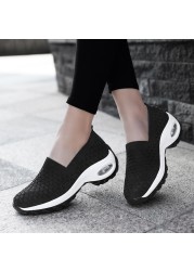 Ladies Breathable Lazy Shoes Comfortable Air Cushion Shock Absorbing Sneaker Outdoor Casual Shoes