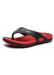 Summer large size youth slippers men's massage non-slip cool outside flip flops breathable thick-soled toe sandals