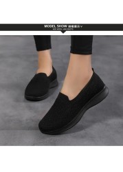 2022 Women Sneakers Outdoor Breathable Shoes Women Walking Shoes Women Loafers Chunky Sneakers Slip On Shoes Big Size 35~42