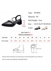 Lucifer Elegant Chunky Heel Women Open Toe Slippers Summer Faux Leather Crystal Strap Women Shoes Pointed Toe Slippers