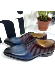 Plus Size 6-13 Oxfords Men Shoes Full Leather Fashion Casual Pointed Toe Formal Business Male Wedding Dress Shoes