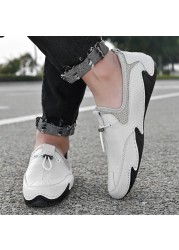 Leather Men Casual Shoes Luxury Brand Mens Loafers Moccasins Breathable Slip On Fashion Large Size Sneakers