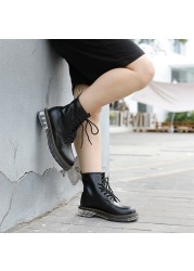 2021 New Women Fashion Shoes Air Cushion Casual Shoes Winter Platform Ankle Boots Genuine Leather Martin Booties Female