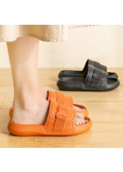 lucifer soft sole home slippers fashion women buckle thick platform sandal woman 2022 summer non-slip flip flops