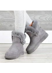 Women Winter Boots Platform Plus Size 43 Snow Boots With Thick Bottom And Velvet Thick Warm Cotton Boots Thigh High Flat Shoes