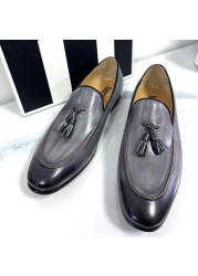 Fashion luxury brand casual shoes men shoes silver youth trendy loafers genuine leather beanies loafer shoes formal shoes