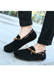 High Quality Men's Leather Shoes Lace Up Soft Sole Driving Shoes Casual Breathable Moccasin Shoes For Men