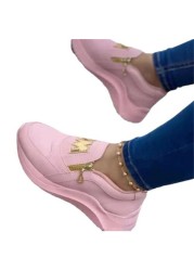 2022 Women Flat Platform Shoes Elegant Women PU Shoes Genuine Woman Spring Casual Zipper Flat Shoes Women Non-slip Shoes