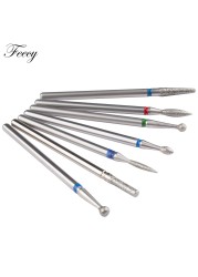 8pcs Diamond Milling Cutter for Manicure Set Nail Drill Bits Accessories Nozzles for Manicure Cutters Pedicure Sanding Nail File