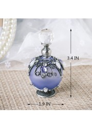 H&D 25ml Vintage Restoring Ancient Ways Hollow-out Rattan Flower Perfume Bottles Empty Refillable (Purple)