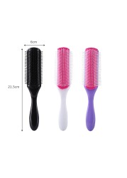 9 Rows Styling Hair Brush Straight Curly Hair Detangling Comb Scalp Massage Detachable Hair Brush for Women Men Home Barber Shop