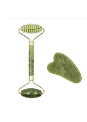 2pcs jade massage face beauty health gua sha scraper set skin care natural stone white gouache face slimming massage