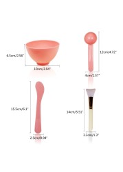 4pcs Face Mask Mixed Set of Bowls DIY Facemask Mixing Tool with Silicone Facial Mask Makeup Brushes Spatula Beauty Skin Care