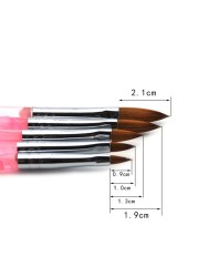 Acrylic Nail Brush Kolinsky Sable UV Nail Gel Crystal Nail Brush Painting Drawing Carving Dotting Pen DIY Nail Design Brushes