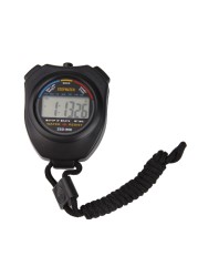 New Classic Waterproof Digital Professional Portable LCD Handheld Sports Stopwatch Timer Stop Watch With Chain For Sports