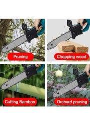 10 Inch Brushless Electric Chainsaw Tree Branch Garden Woodworking Power Tools 8 Inch Wood Cutter Log For Makita 18V Battery